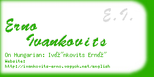 erno ivankovits business card